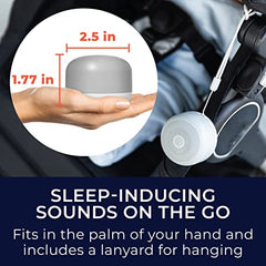 Yogasleep Travel Mini Portable White Noise Sound Machine - 6 Soothing Sounds - Soft Dimmable Night Light - Compact Sleep Therapy for Adults and Baby - USB Rechargeable - Lanyard for Easy Hanging (Gray)