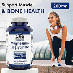 Magnesium Biglycinate 200 mg 150 Caps - Muscle Health, Bone Health and Cramp Relief - Sweet Dreams Magnesium Supplements - 3rd Party Tested - Formulated & Made in Canada