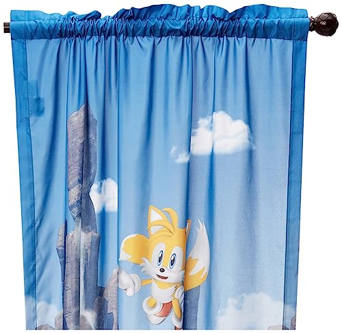 Sonic The Hedgehog Kids Room Window Curtain Panels Drapes Set, 82 in x 63 in, (Official) Sega Product by Franco, Prints May Vary