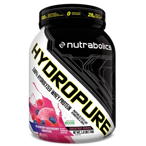 Hydropure Blueberry Raspberry Smoothie, Hydrolyzed Whey Protein, 1.6lbs