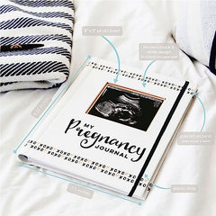 Pearhead Pregnancy Journal, White/Gold/Black