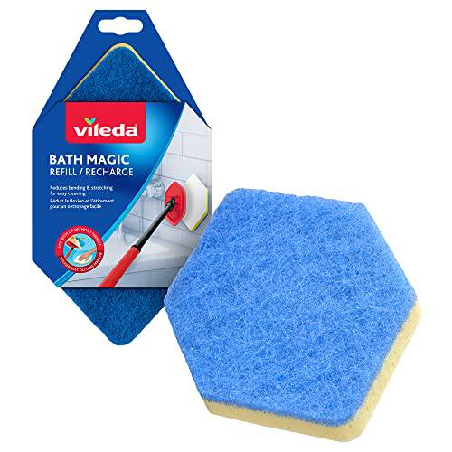 Vileda Bath Magic Mop Refill - Reusable, Detachable Mop Head for Bathroom - Zecoya