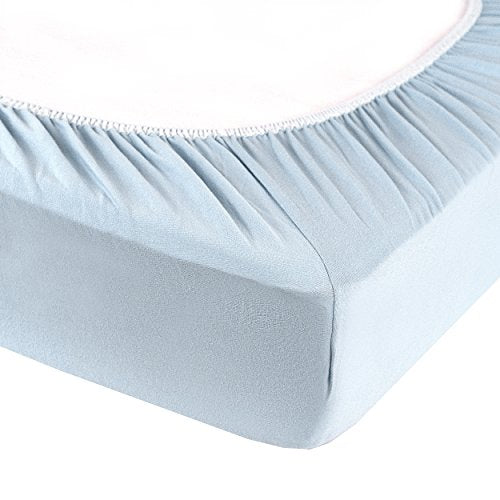 Kushies Blue Banana Jersey Knit Fitted Crib Sheet, Blue