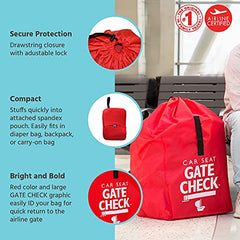 J. L. Childress Gate Check Air Travel Bag for Car Seats, Red