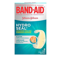 Band-Aid Hydrocolloid Bandages for Toes, Waterproof Adhesive, Hydro Seal Bandages, 8 Bandages