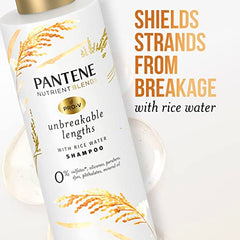 Pantene Sulfate Free Shampoo, Anti Breakage for Medium or Long Hair with Rice Water, Safe for Color Treated Hair, Nutrient Blends, 285mL