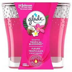 Glade Scented Candle, Exotic Tropical Blossoms, 1-Wick Candle, Air Freshener Infused with Essential Oils for Home Fragrance, 1 Count