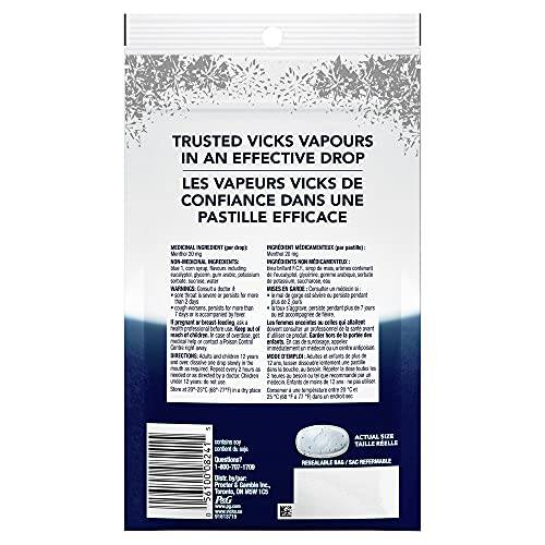 Vicks VapoCOOL Max Medicated Drops for Temporary Cough and Sore Throat Relief, Lozenges, Winterfrost Flavour, 40 Count