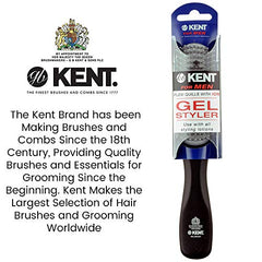 Kent Men's Hair Brush, Gel Styler Brush For Short Hair, Black