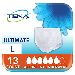 Tena Incontinence Unisex Underwear, Ultimate, Large, 13 Count