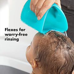 OXO Tot - Shampoo Rinser - Flexible Rinse Cup - Silicone Perfect for Baby’s Head - Bathtime - Teal