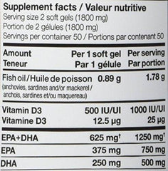 Nature's Way NutraSea Omega-3 and Vitamin D Soft Gels - Fish Oil Supplement with EPA and DHA – Support Healthy Heart and Brain, Help Build Strong Bones and Teeth & Help Support Immune System – Mint Flavour, 100 Softgels