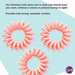 Goody Dentless Jelly Bands Elastic Thick Hair Coils - 3 Count, Pink - Medium Hair to Thick Hair - Hair Accessories for Women and Girls - Perfect for Long Lasting Braids, Ponytails and More