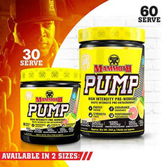 MAMMOTH PUMP – Pre Workout Powder, Superior Muscle Pumps, Increase Strength & Endurance, Explosive Power & Energy Supplement, Heightened Focus, Quick Recovery, Reduced Soreness, 30 serve (Pink Lemonade)