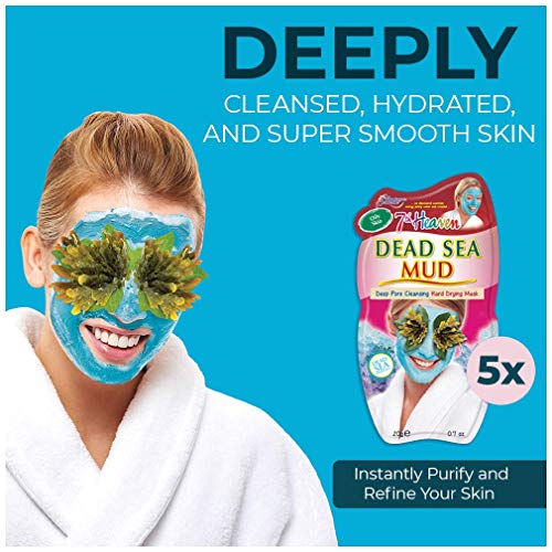 7th Heaven Dead Sea Mud Mask for Face and Body – Deep Cleansing Natural Skin Care for Women and Men (5-Pack)