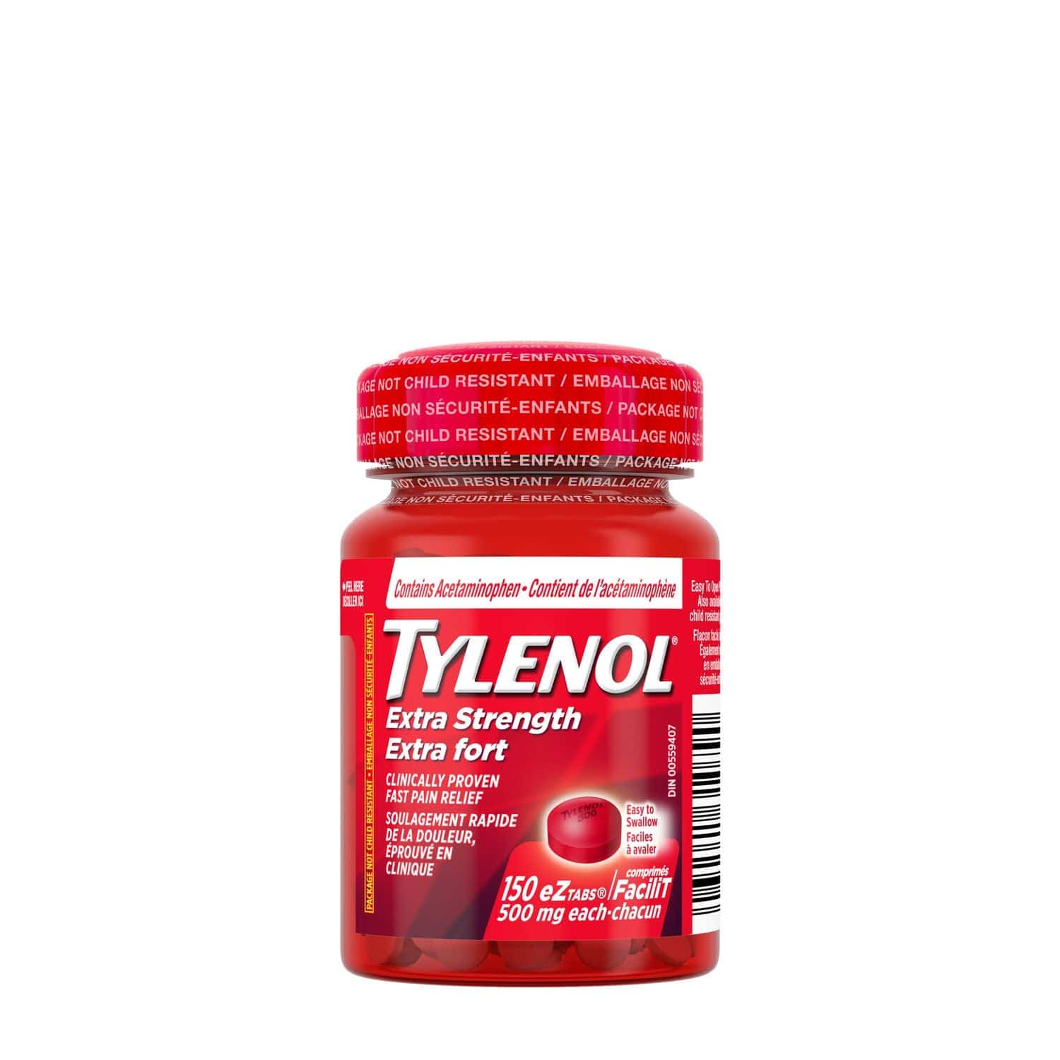 Tylenol Extra Strength Pain Relief Acetaminophen 500mg EZTabs – Zecoya