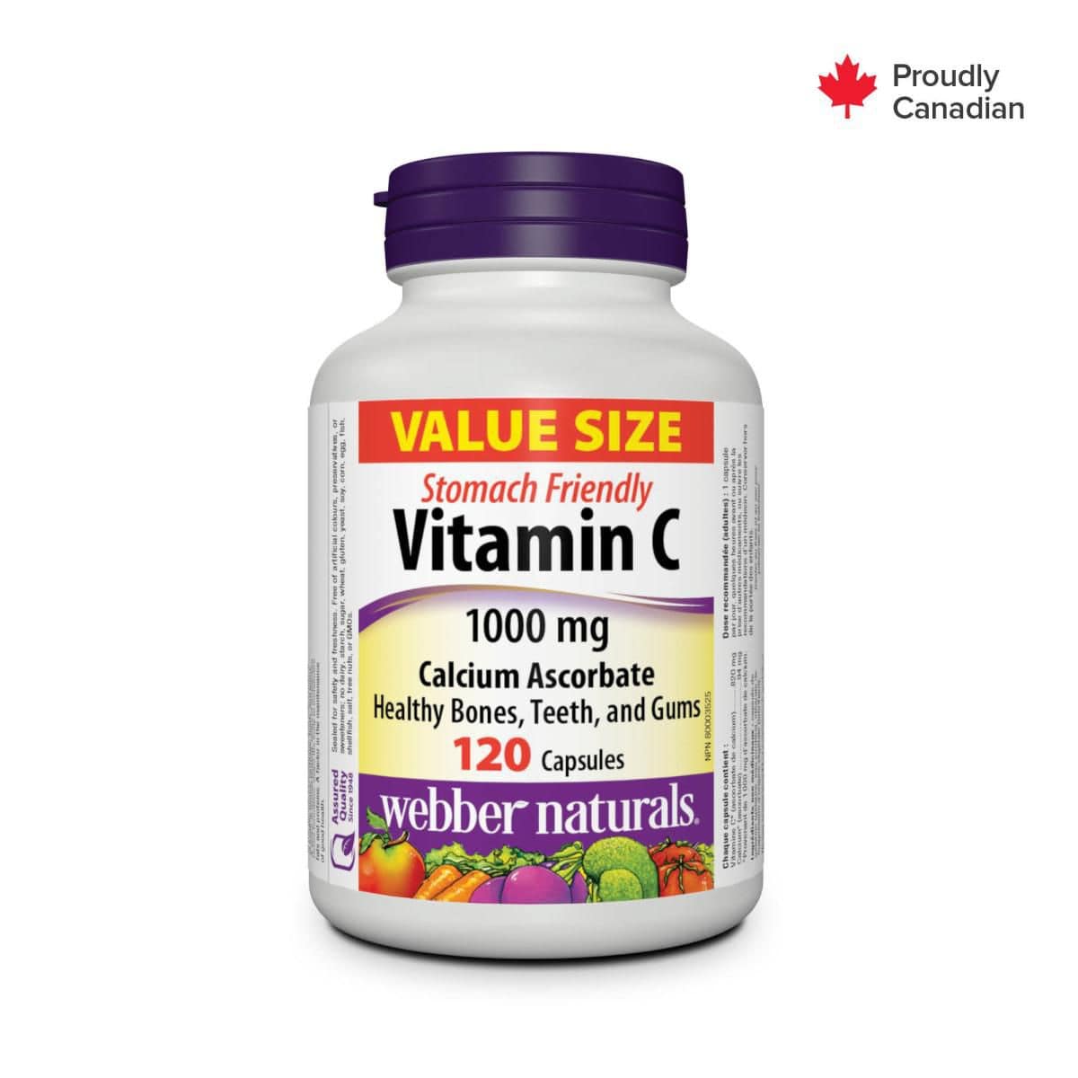 Webber Naturals®, Vitamin C Calcium Ascorbate, 1000 mg - Zecoya