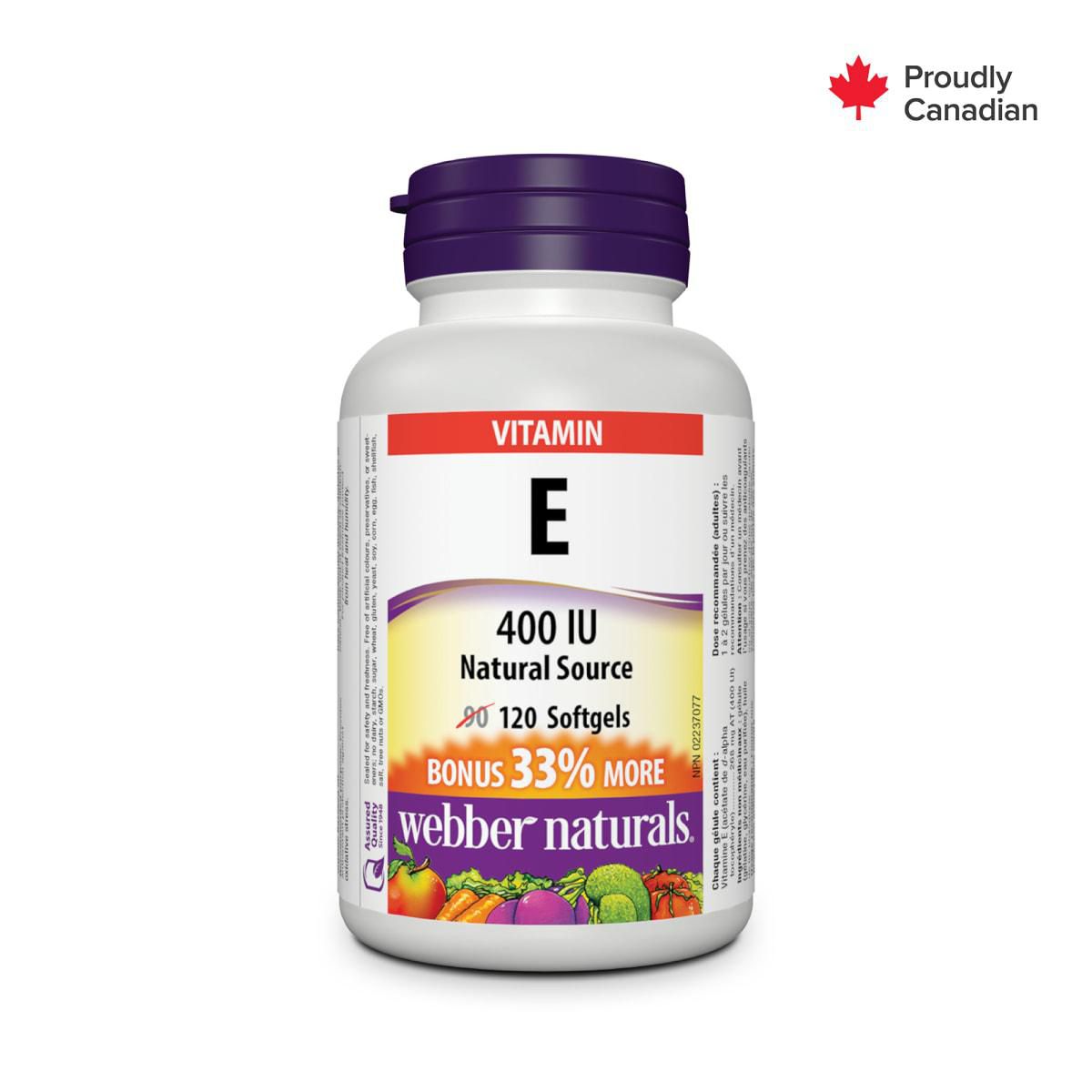 Webber Naturals® Vitamin E, Natural Source, 400 IU