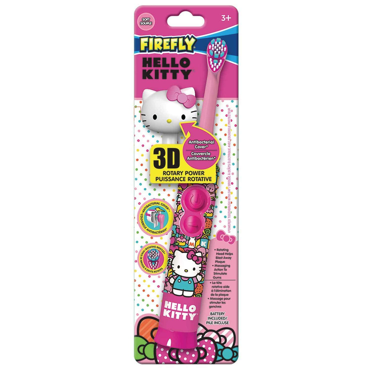 Firefly Hello Kitty 3D Rotary Battery Toothbrush 1ct - Soft - Zecoya