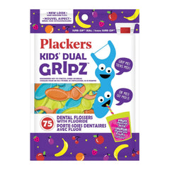 Plackers Kid's Dual Grip Fruit Smoothie Swirl Dental Floss, 75ct, 303874518 - Zecoya