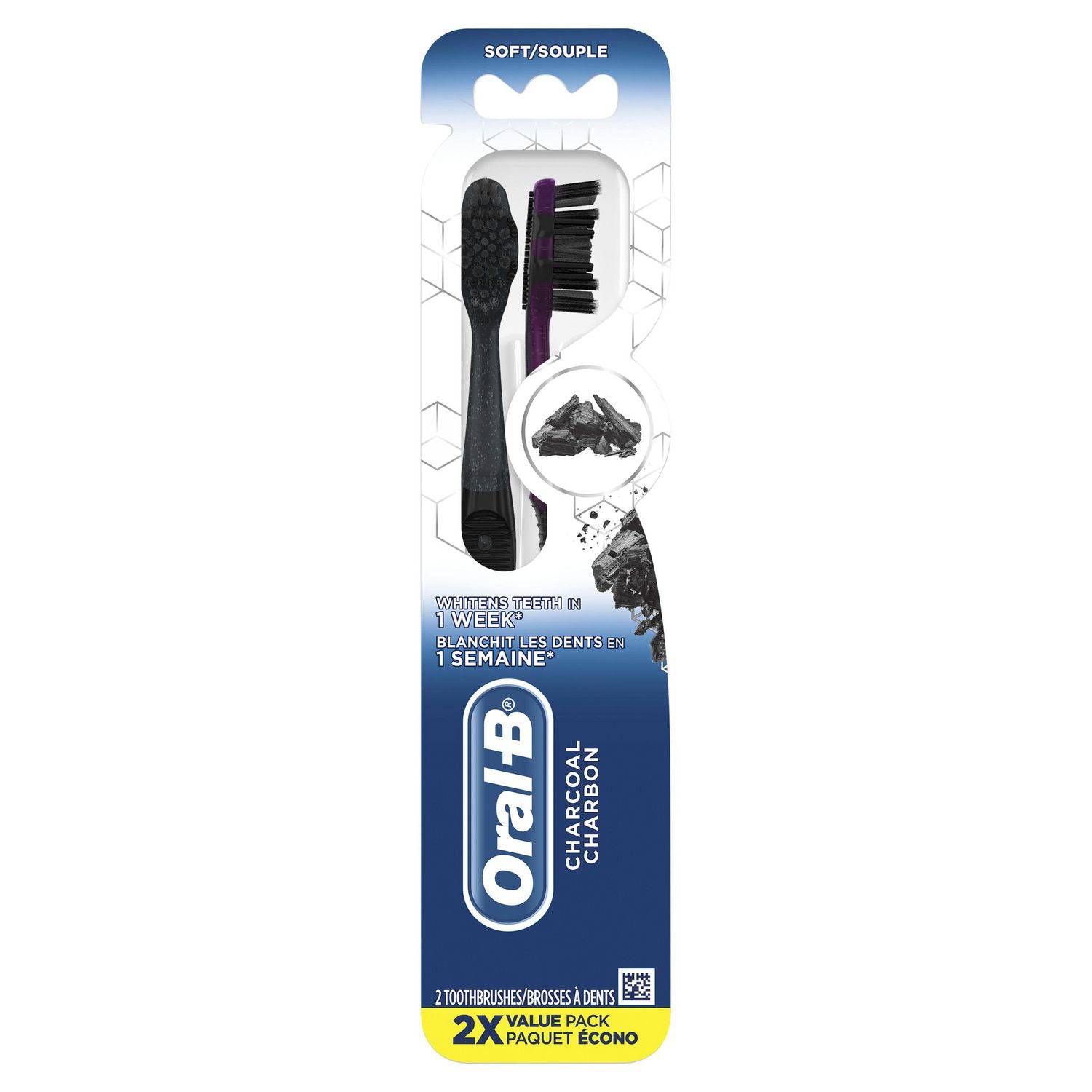 Oral-B Charcoal Toothbrush, Soft - Zecoya