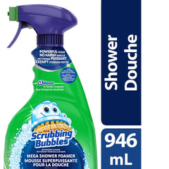 Scrubbing Bubbles Mega Shower Foamer Spray, Removes Soap Scum from Tubs, Shower Walls and More, Rainshower Scent, 946mL - Zecoya