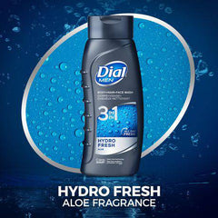 Dial for Men 3-in-1 Hydro Fresh Body+Hair+Face Wash, 473mL - Zecoya