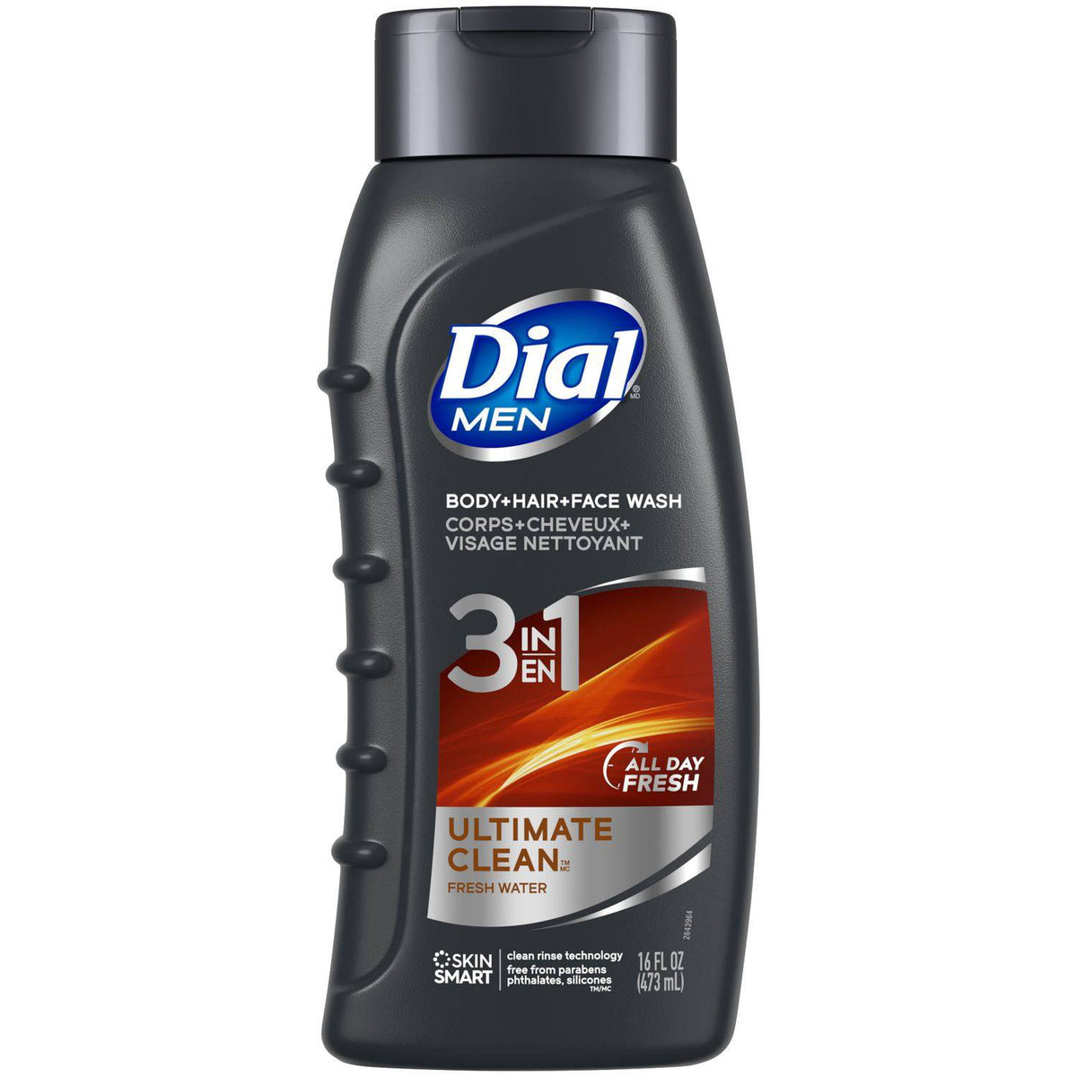 Dial for Men 3-in-1 Ultimate Clean Body+Hair+Face Wash, 473mL - Zecoya