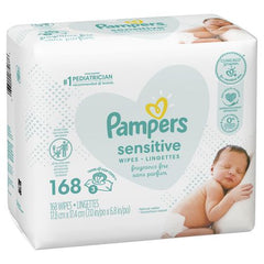 Pampers Baby Wipes Sensitive Perfume Free 3X Pop-Top Packs