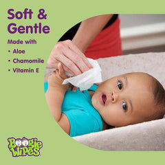 Boogie Wipes Gentle Saline Nose Wipes for stuffy noses - Unscented, 90 Count - Zecoya