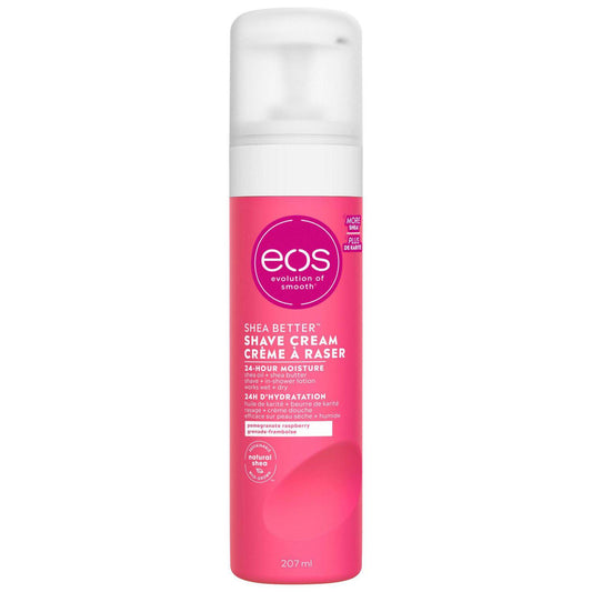 eos™ Pomegranate Raspberry Shave Cream, 207 ml | Packed with Shea Butter and Vitamins C & E | 24 hours of deep moisture - Zecoya