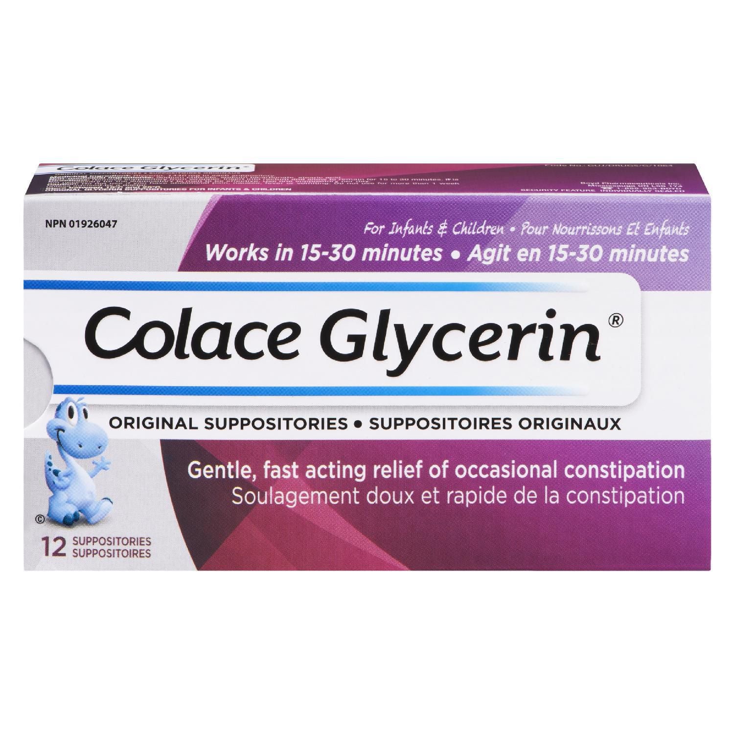 Colace Glycerin Suppositories - Childrens | Gentle Fast Acting Relief of Occasional Constipation