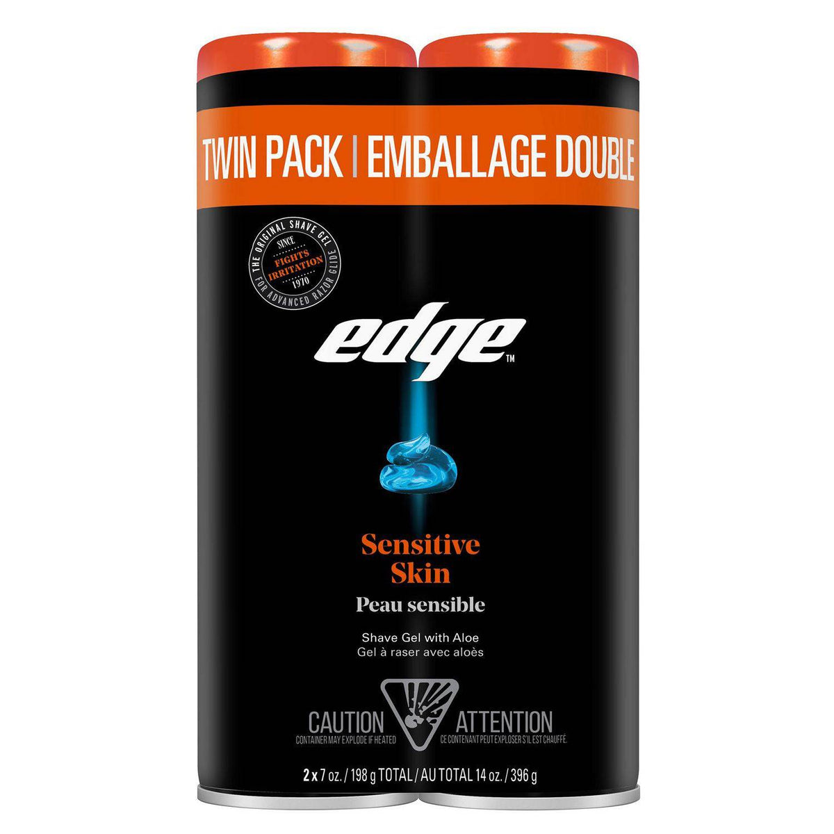 Edge Sensitive Skin Mens Shave Gel, Value Pack, 2 x 198g - Zecoya