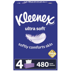 Kleenex Ultra Soft, Soft Facial Tissue, 4 Flat Boxes - Zecoya