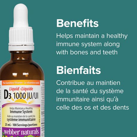 Webber Naturals® Vitamin D3 Liquid, 1000 IU