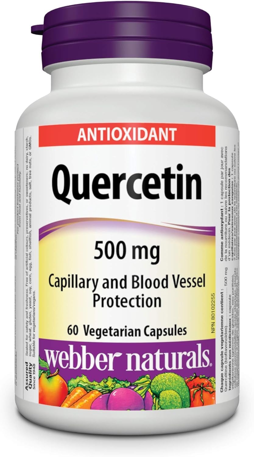 Webber Naturals Quercetin 500 mg, 60 Capsules, Antioxidant Support, Vegan