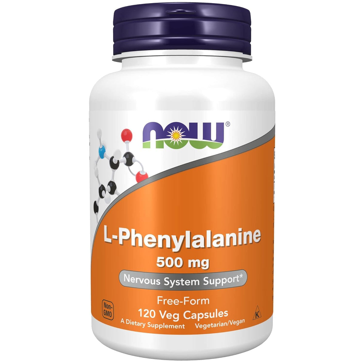 NOW Supplements L-Phenylalanine 500mg Capsules, 120 Count