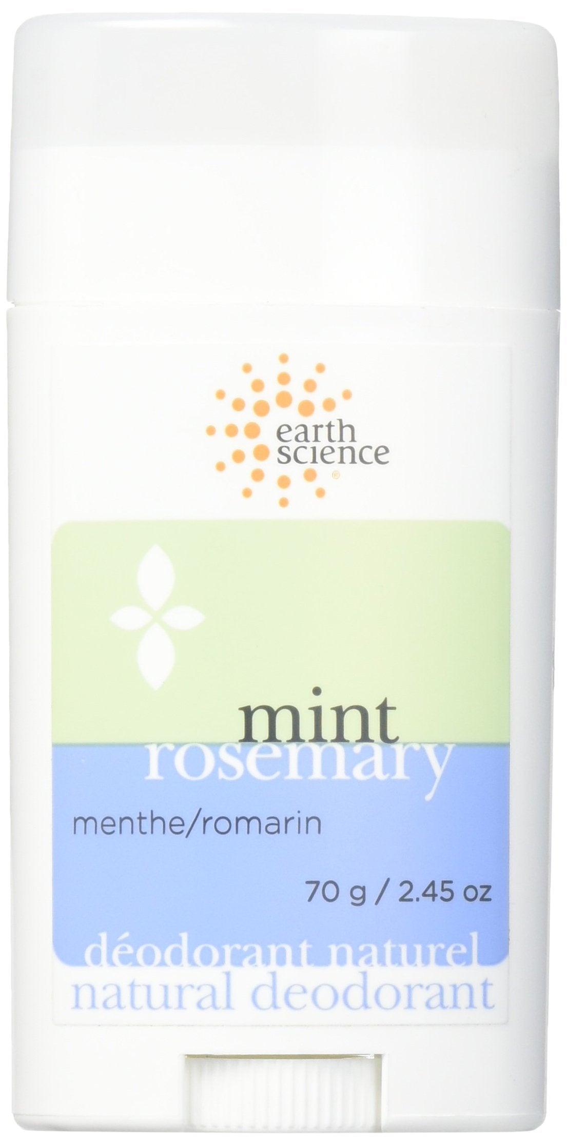 Earth Science - Natural Rosemary Mint Fragrance Deodorant, 70g - Natural Roll On Deodorant Aluminum-Free, Paraben-Free, Cruelty-Free and Alcohol-Free Deodorant - Travel Size Underarm Deodorant