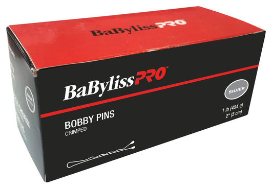 BaBylissPRO 2 Inch Crimped Bobby Pins, 1 Pound Box, Silver