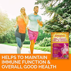 Emergen-C Immune Support Fizzy Drink Mix, A Boost of Vitamins and Minerals, Raspberry, 30 Sachets