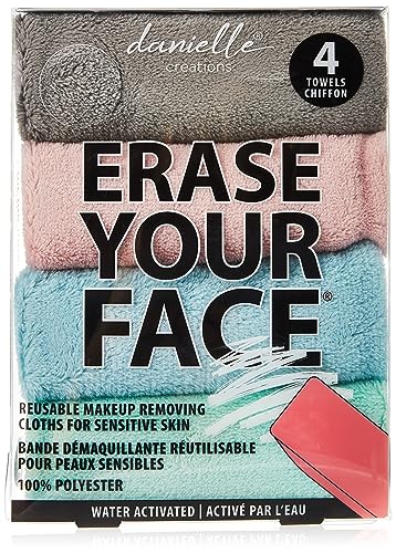 Make-up Removing Cloths 4 Count, Pastel, Erase Your Face By Danielle Enterprises