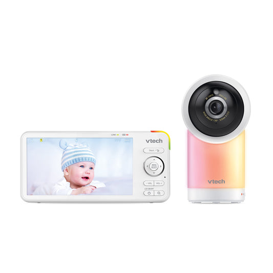 VTech 1080p Smart WiFi Remote Access 360 Degree Pan & Tilt Video Baby Monitor with 5” HighDefinition 720p Display, Night Light, RM5766HD