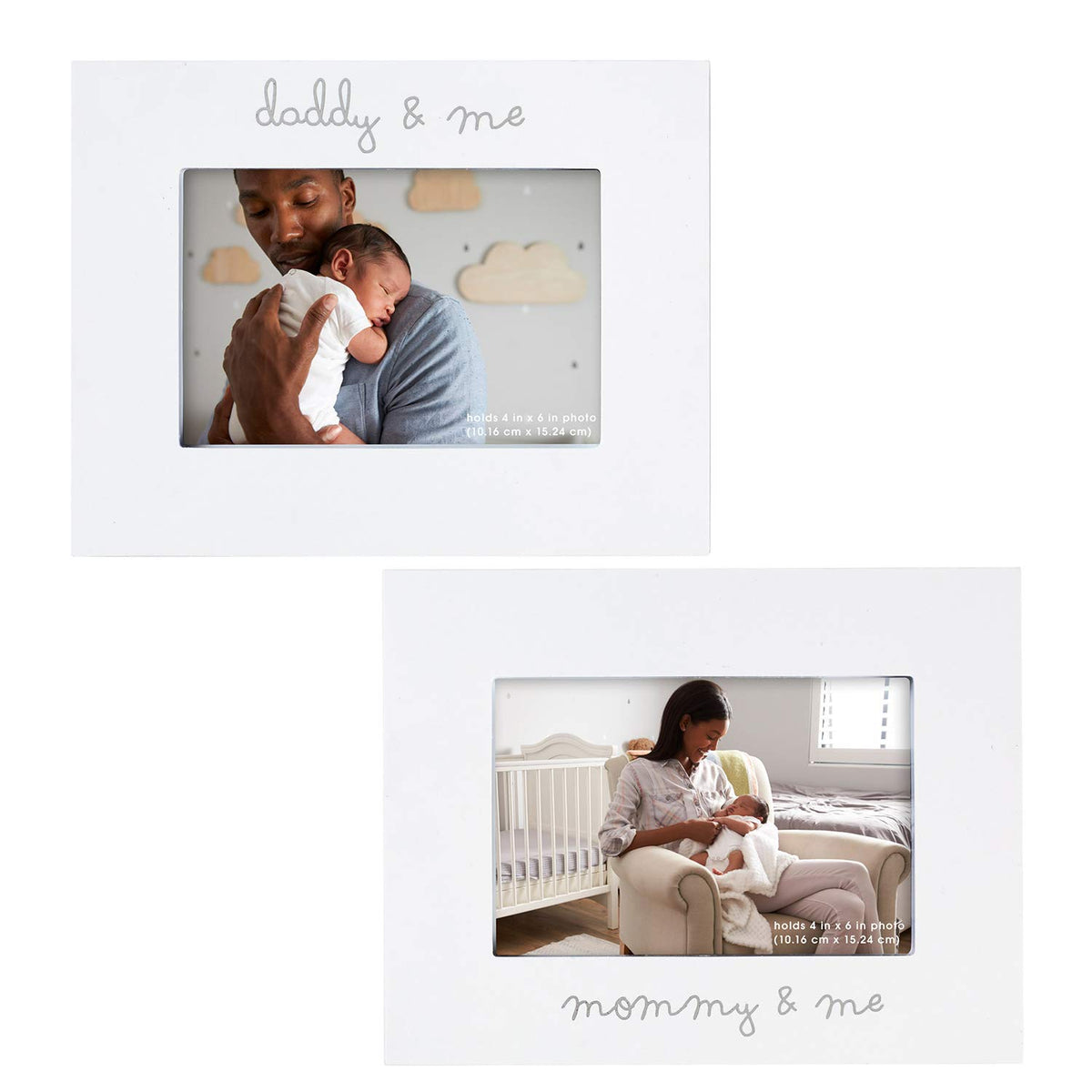 C.R. Gibson ''Mommy and Me'' and ''Daddy and Me'' Baby Photo Frame Set 2 Piece, 9'' x 7''
