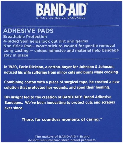 Band-Aid Brand Tru-Stay Adhesive Pads, Large Sterile Bandages for Wound Care, Large Size, 10 ct