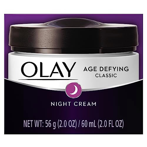 Olay Age Defying Classic Night Face Cream, Face Moisturizer with Beta-Hydroxy Acid & Vitamin E, 60 mL, Pack of 2