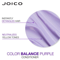 Joico Color Balance Purple Conditioner for Blonde Hair, Protection for Colour Treated Hair, Shields Damaged Hair, with Keratin and Green Tea Extract