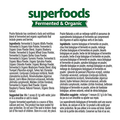Prairie Naturals Fermented & Organic SuperFoods Green Foods & Fermented Mushroom Complex 150 Gram