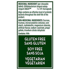 Align Probiotic Digestive Support Chewables, IBS Symptom Relief such as Gas, Abdominal Discomfort, Bloating, #1 Doctor Recommended Probiotic Brand*, Contributes to a Natural Healthy Intestinal Flora, Strawberry Banana Flavoured, 24 Count