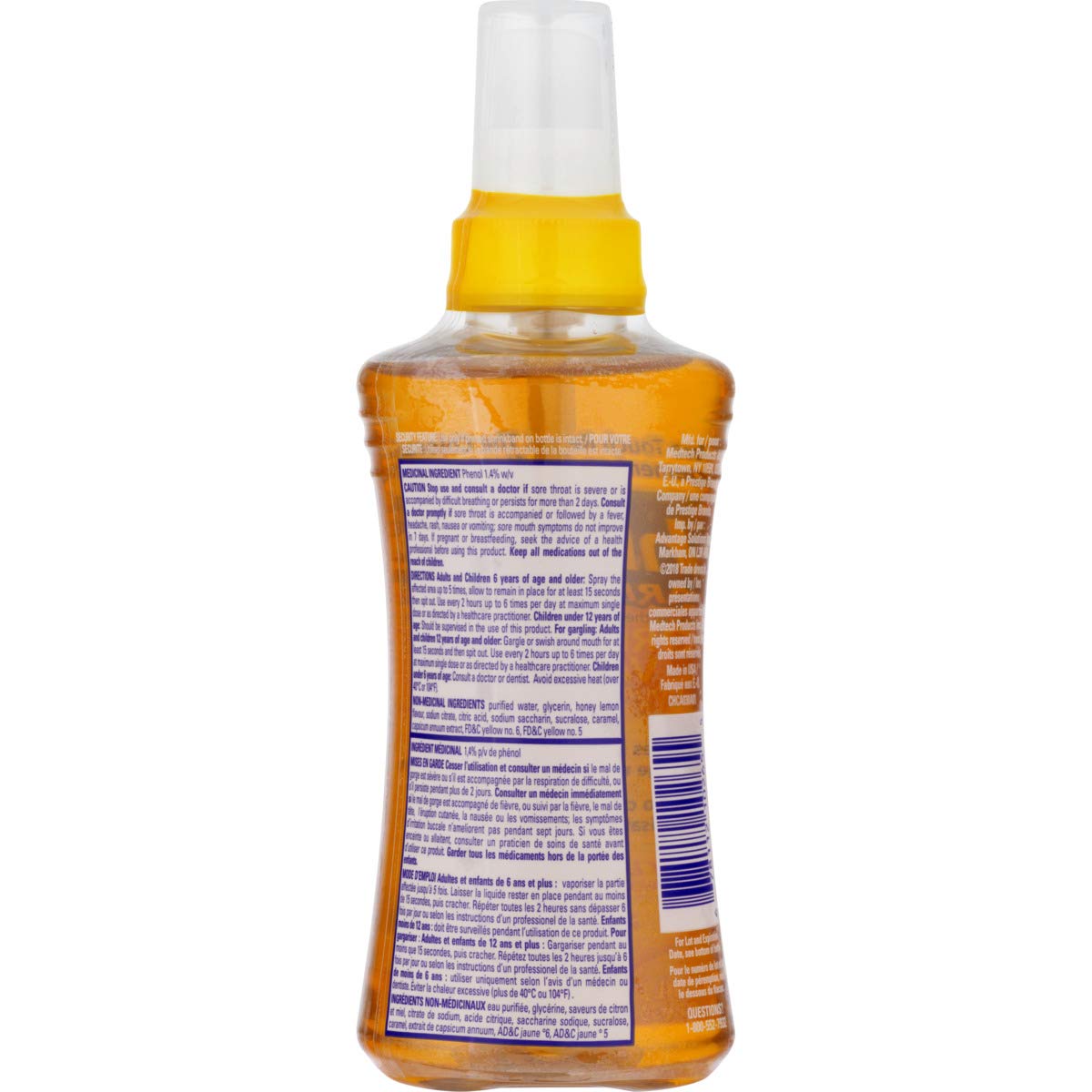 Chloraseptic Fast Acting Warming Sore Throat Spray, Honey Lemon Flavour, 177ml