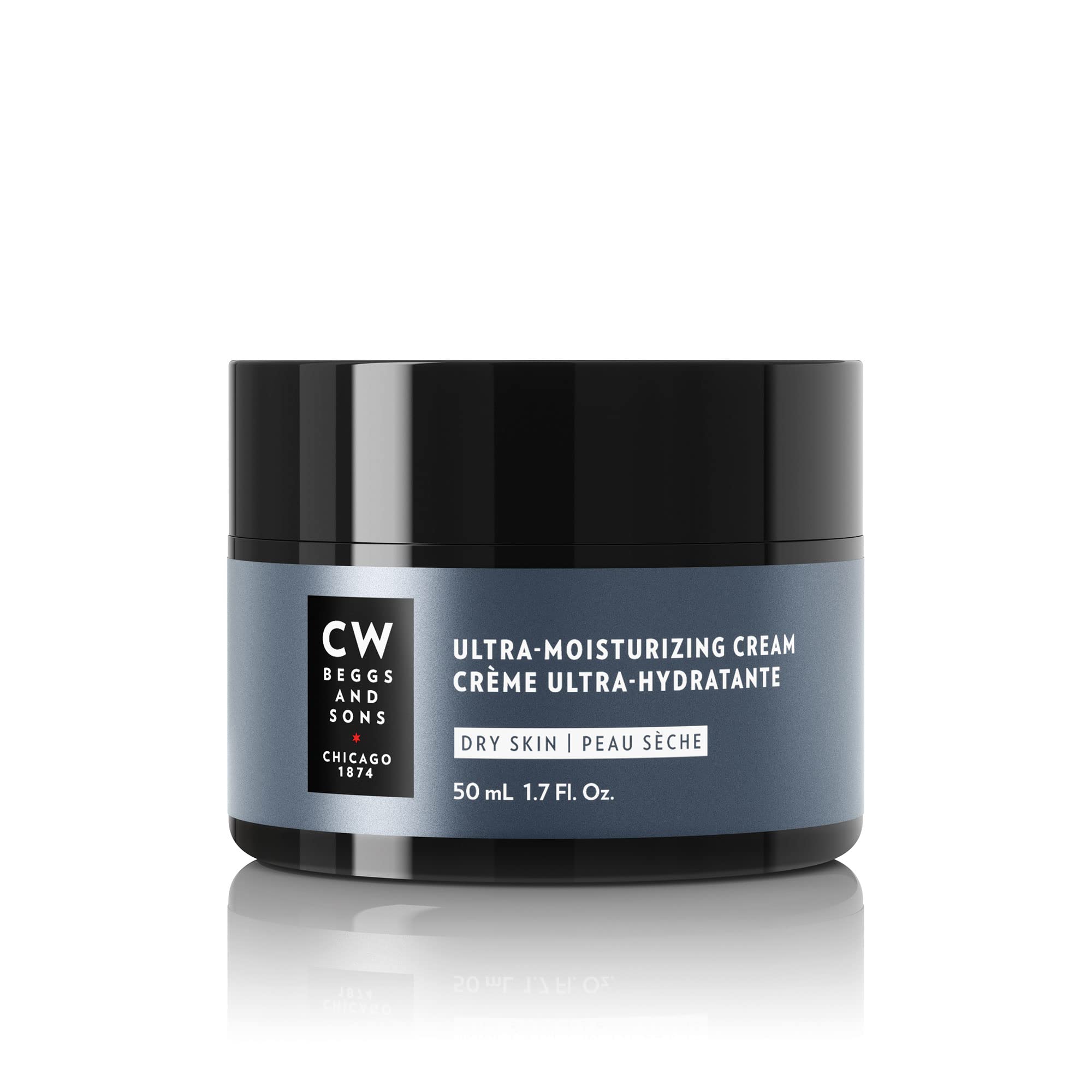CW Beggs Ultra-Moisturizing Cream for Men, Dry Skin, Face Moisturizer, Hypoallergenic, Fragrance-Free, Paraben-Free, Alcohol-Free, Mineral Oil-Free, Cruelty-Free, 50 mL